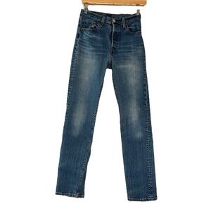 Levi’s 501 Jeans Blue Jeans Button Fly Waist 25, Length 32, Made in U.S.A.